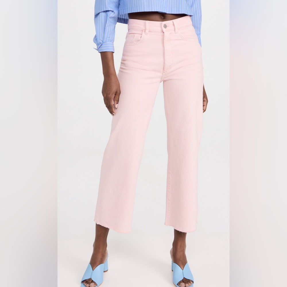 DL1961 Hepburn Wide Leg Pink Peony Jeans Size 27